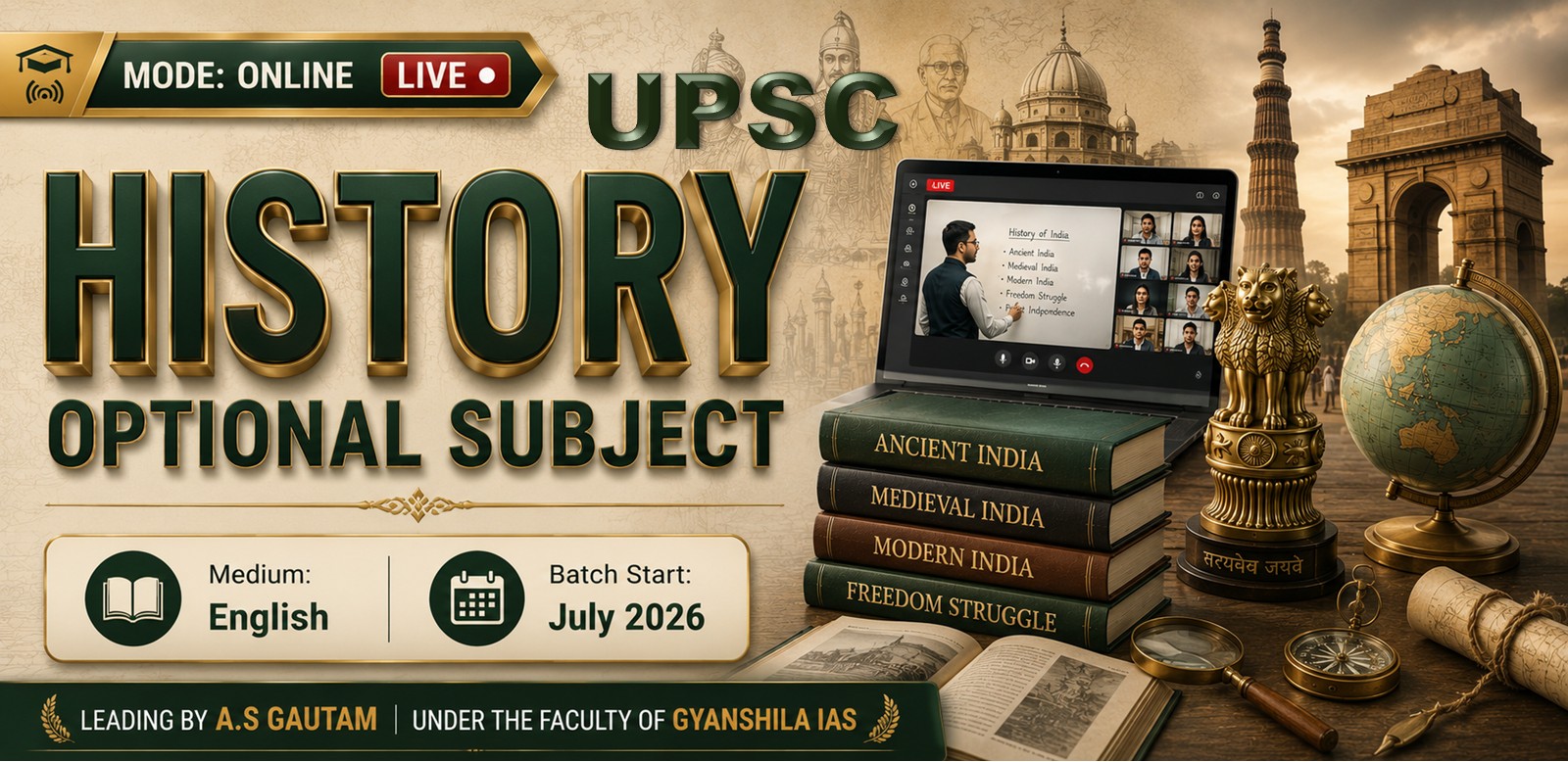 UPSC "HISTORY OPTIONAL" (English - Online)