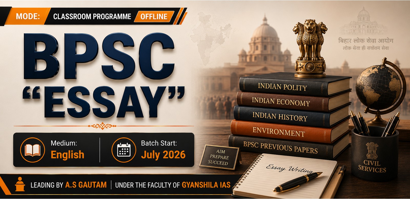BPSC "ESSAY" Batch (English - Offline)